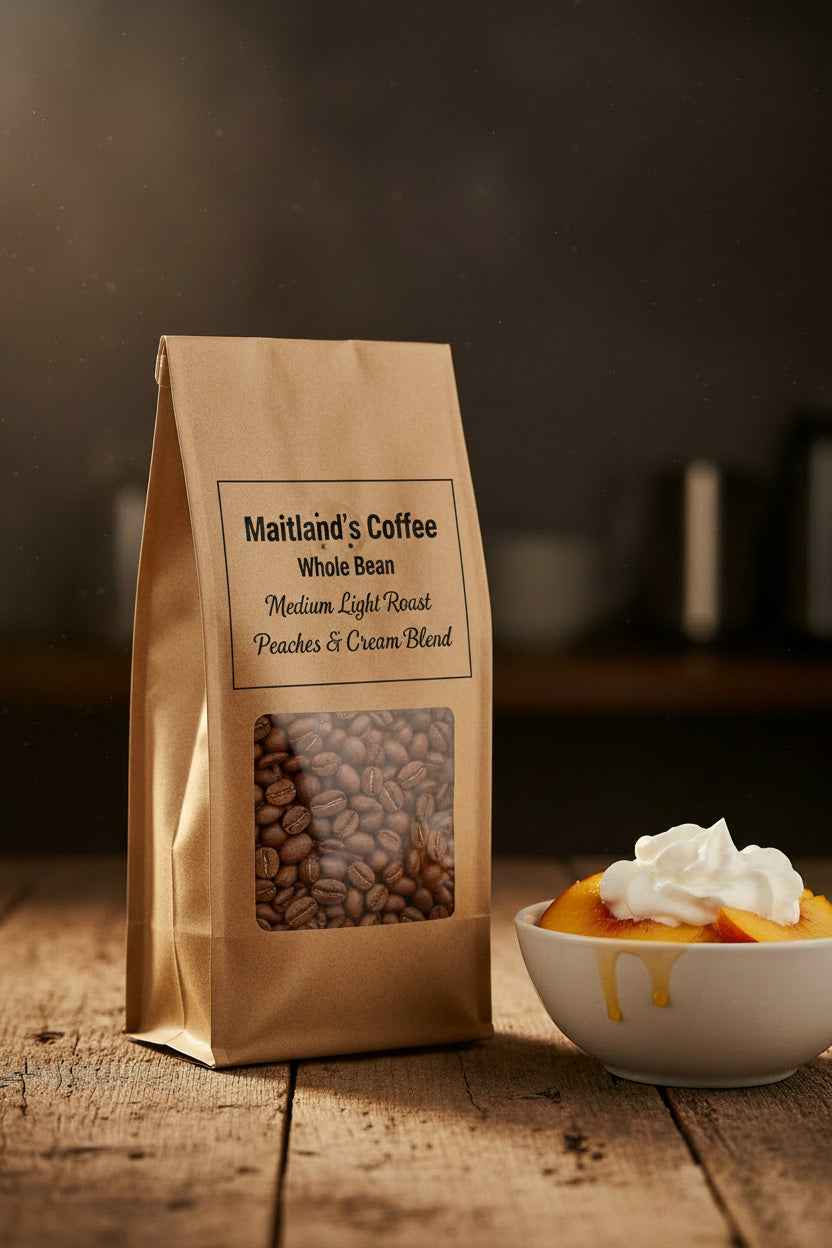 Whole bean peaches and cream