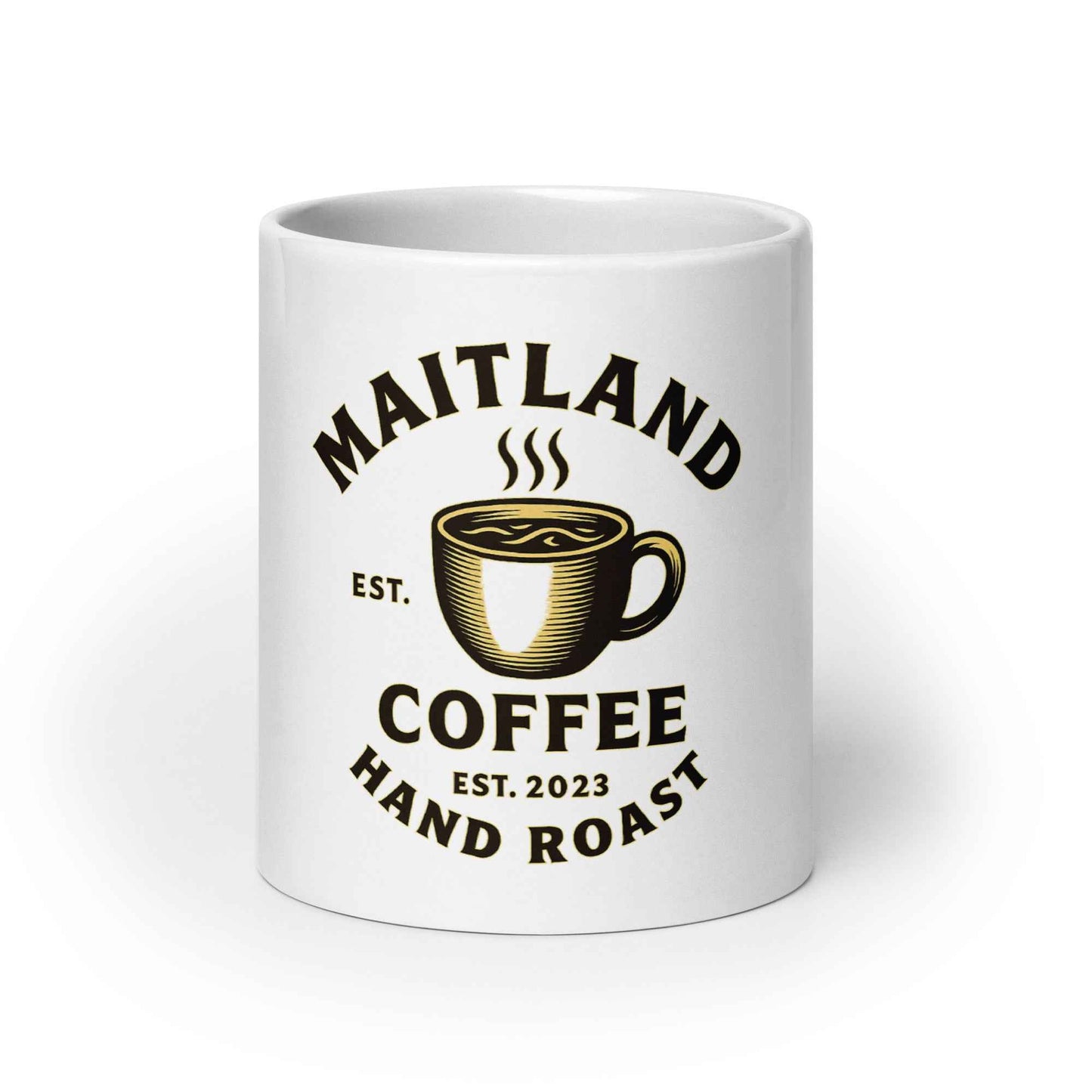 White glossy Maitland’s coffee mug
