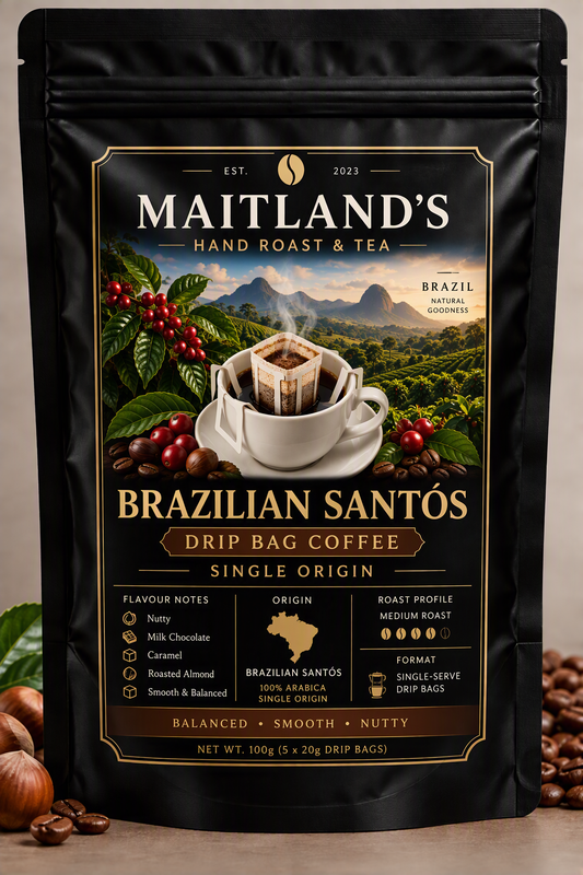 Drip Coffee – Maitland's Hand Roaster Brazilian Santos Ground Drip Bag