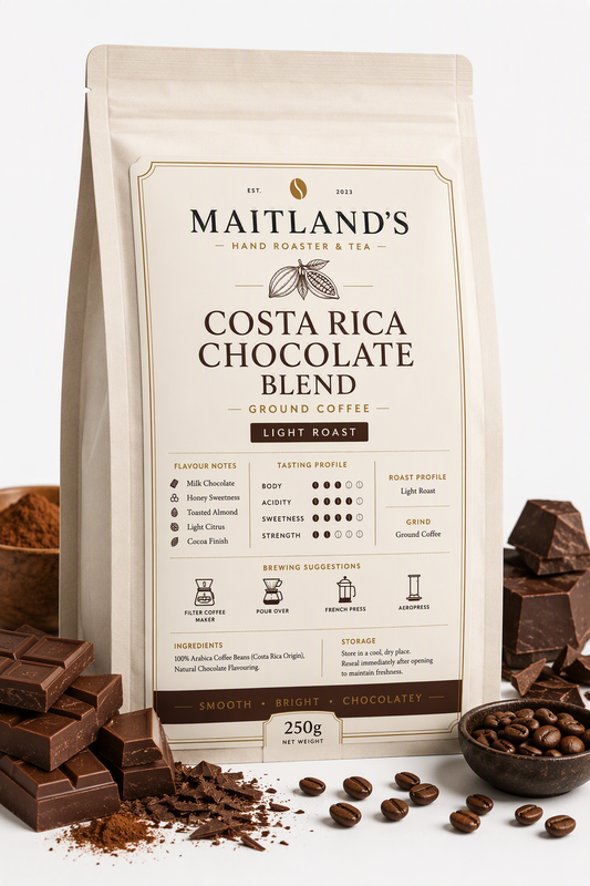 Costa Rica chocolate ground blend - Maitland’s hand roaster