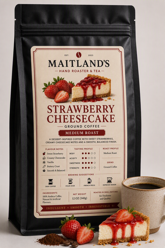 Strawberry and Cream Ground Blend – Indulgent Flavoured Coffee