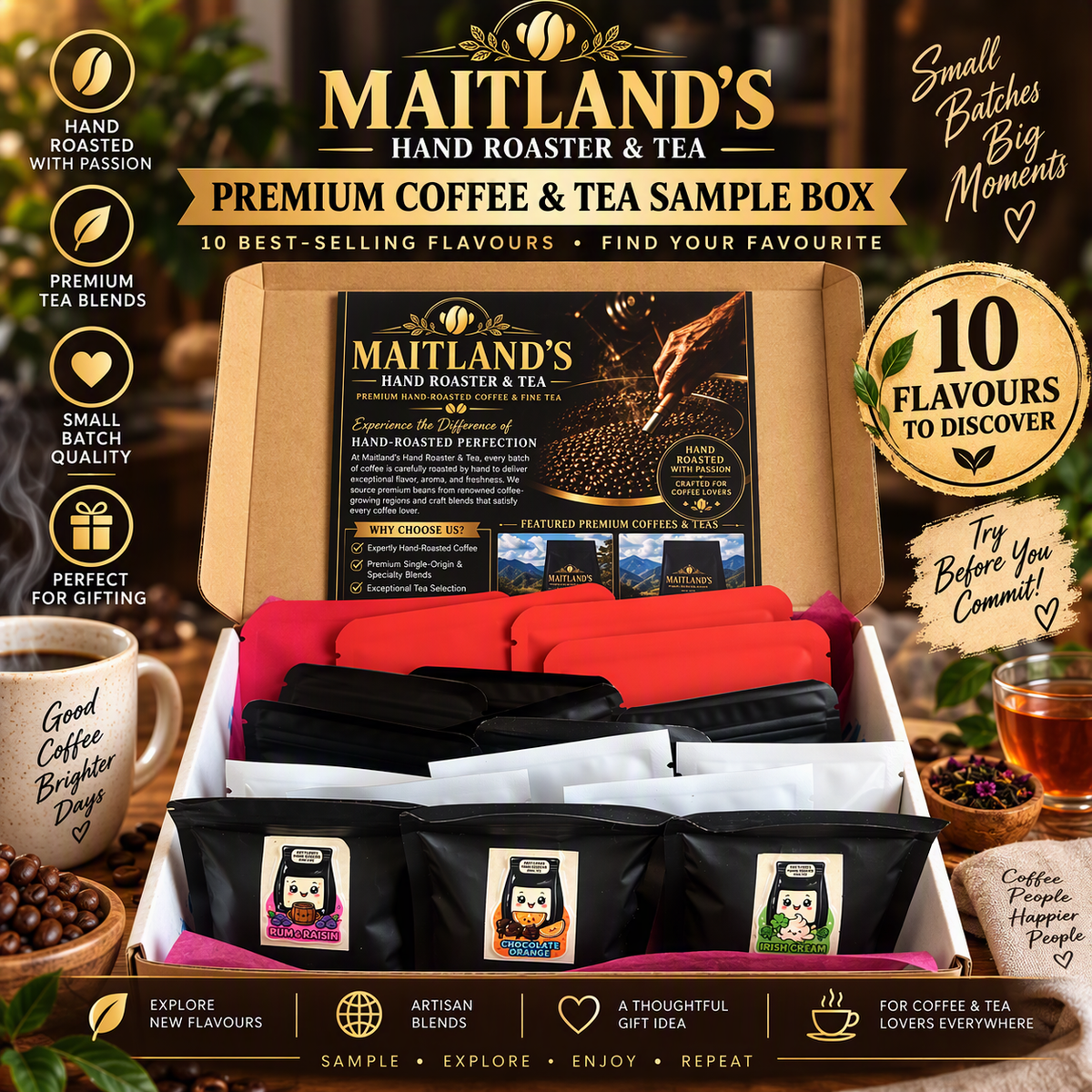 Maitland's Premium Coffee & Tea Sample Box