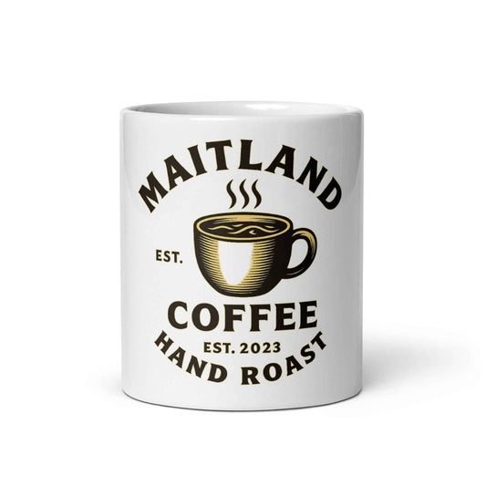 White glossy Maitland’s coffee mug